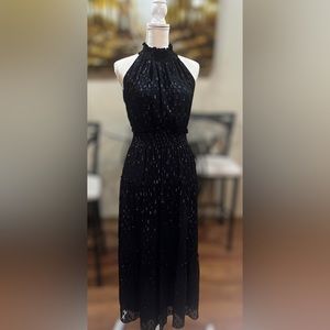 TAYLOR- Ruffle Halter Neck Sleeveless Smocked Waist Tiered Maxi Dress